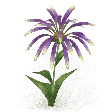 Beyaz arka plan üzerinde izole dağınık grungy çiçek