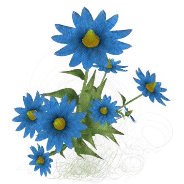 çiçekler ile suluboya çiçek