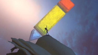 Bir kitabı tutan el.