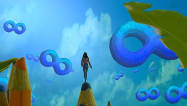 renkli ve mavi arka plan