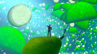 noel ve yeşil ağaç