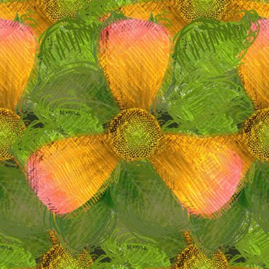 Dağınık tarzda çiçek çizim, grungy arka plan.