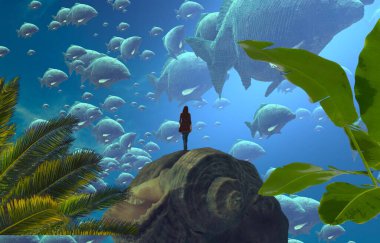 Denizde tropikal balıklar