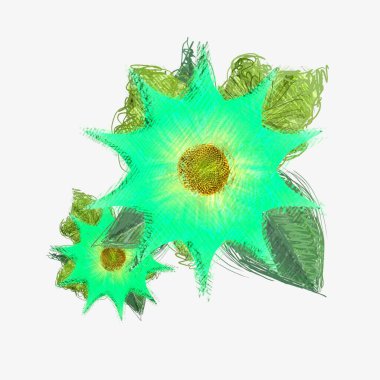 Beyaz arkaplanda yeşil yaprak izole edildi