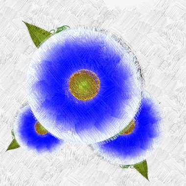 Beyaz arkaplanda renkli çiçekler