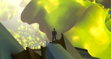 Yeşil yapraklı soyut arkaplan