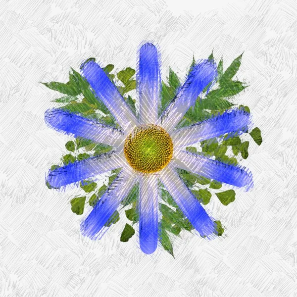 Брудна Гранжева Квітка Бурхливому Фоні — стокове фото