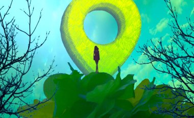 gökyüzünde yeşil ağaç