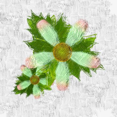 Eskipli arka planda dağınık grungy çiçekler