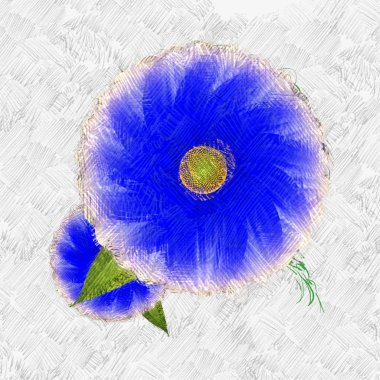 Dekoratif çiçek resmi. Çiçek İllüstrasyon. Vintage botanik sanat. El yapımı çizim.