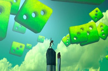 iş ve yeşil arka plan