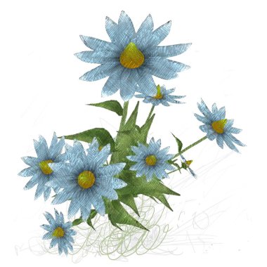 Beyaz arkaplanda güzel çiçekler