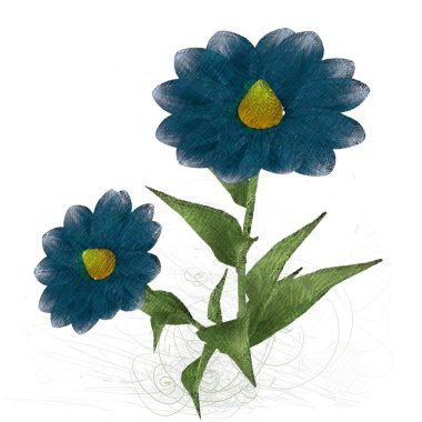 Beyaz arkaplanda güzel çiçekler