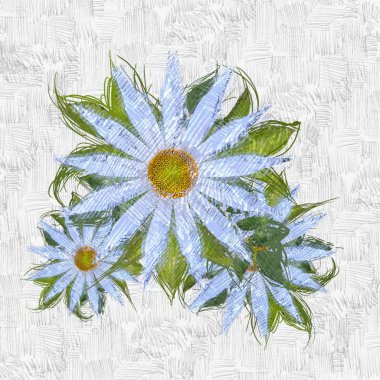 Eskipli arka planda dağınık grungy çiçekler