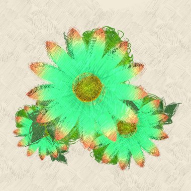 Beyaz arkaplanda çiçek