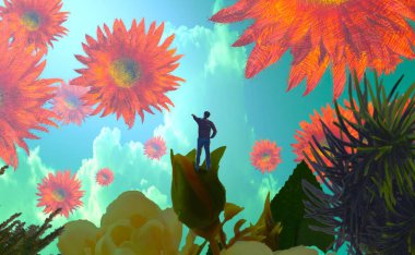 Palmiye yaprakları ile Seamless Modeli