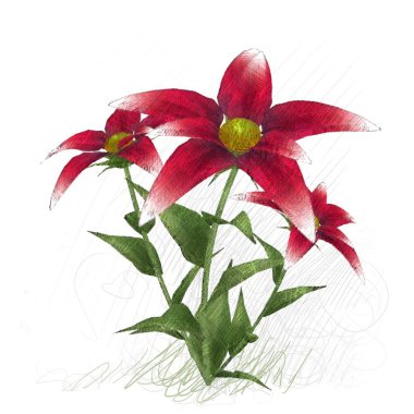 Beyaz arka planda izole dağınık grungy çiçekler