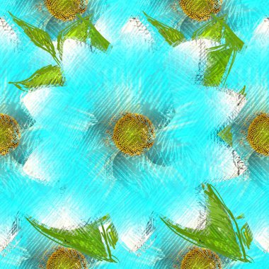 Arka planda çiçekler olan kusursuz desen