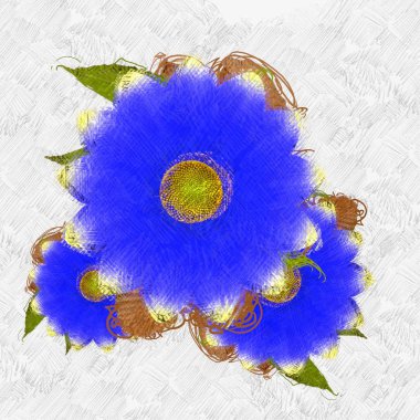 Eskipli arka planda dağınık grungy çiçekler