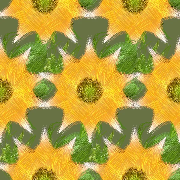 Бесшовный Узор Зелеными Листьями — стоковое фото