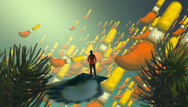 Yılbaşı ağacında tropik balıklar