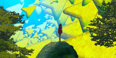 Sonbahar parkındaki kadın