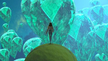 alan ile soyut yeşil arka plan