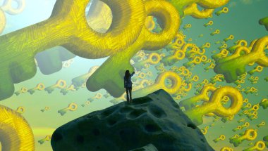 Yeşil arkaplanın vektör illüstrasyonu