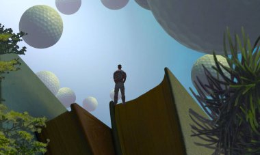 yeşil ve beyaz gökyüzü