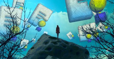 Havuzda renkli bir ağaç