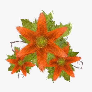 Eskipli arka planda dağınık grungy çiçekler