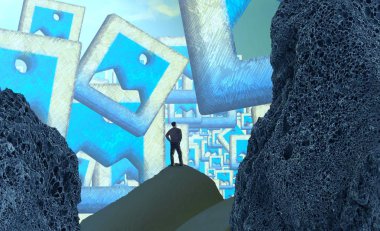 Kumsalda oturan kadın.