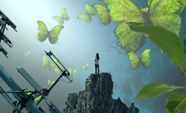 Çiçekli yeşil ağaç