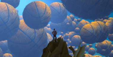 Beyaz ve mavi gökyüzü