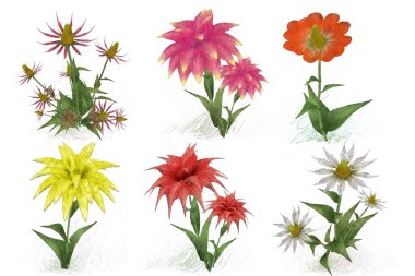 beyaz zemin üzerine suluboya çiçek