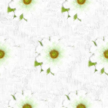 Dağınık tarzda çiçek çizim, grungy arka plan.