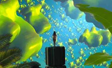 güzel ve yeşil gökyüzü