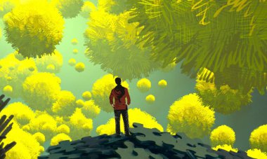 sonbahar alan kadın