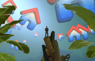 Balık tutan bir el.