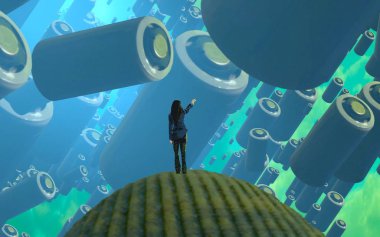 bilgisayar ile dijital arka plan