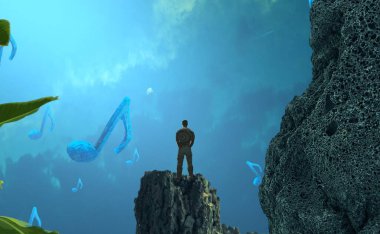 Denizde genç bir adam