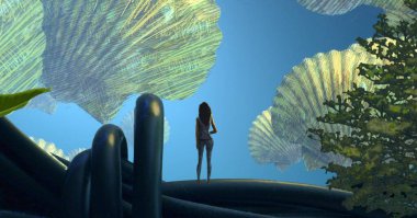 yeşil ve beyaz gökyüzü