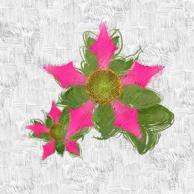 Eskipli arka planda dağınık grungy çiçekler