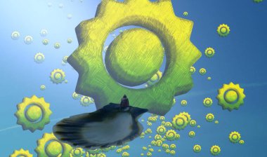 düşünce balonu ile karikatür arka plan