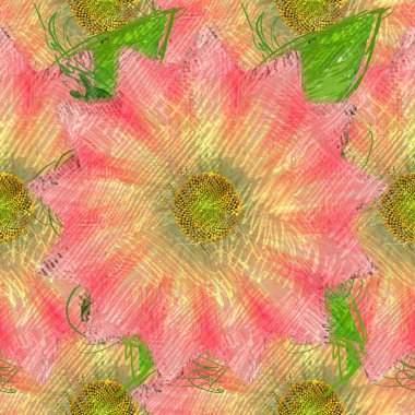 Arka planda çiçekler olan kusursuz desen