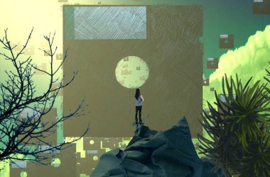 bir ağaç tutan adam