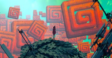 duvarda renkli araçlar