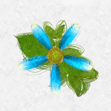 Eskipli arka planda dağınık grungy çiçek