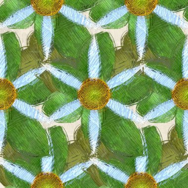 Dağınık tarzda çiçek çizim, grungy arka plan.