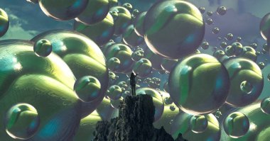 yeşil topları ile soyut arka plan